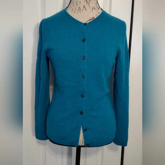 TWIN-SET Lands End cashmere sweaters set S and PS greenish teal - Picture 12 of 12